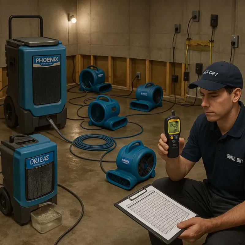 Structural Drying and Dehumidification process in Okolona, KY